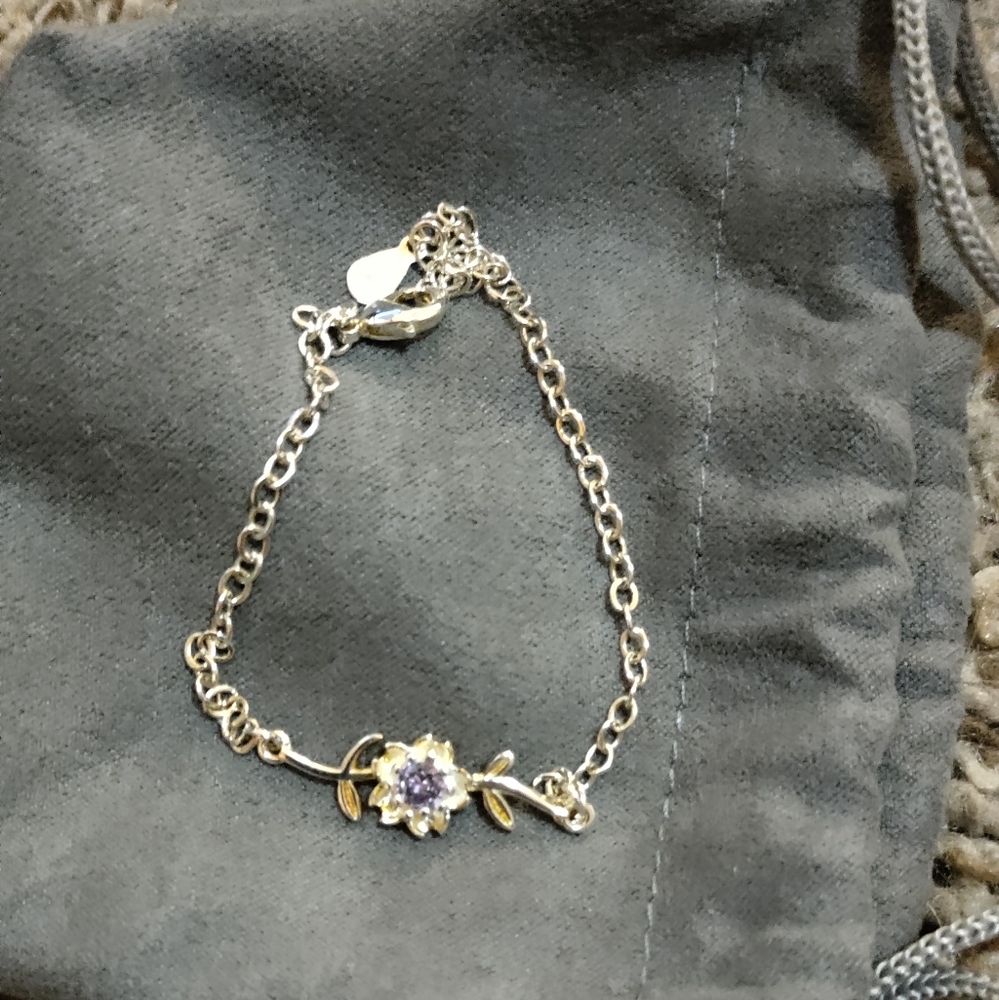 Sterling silver and amethyst bracelet